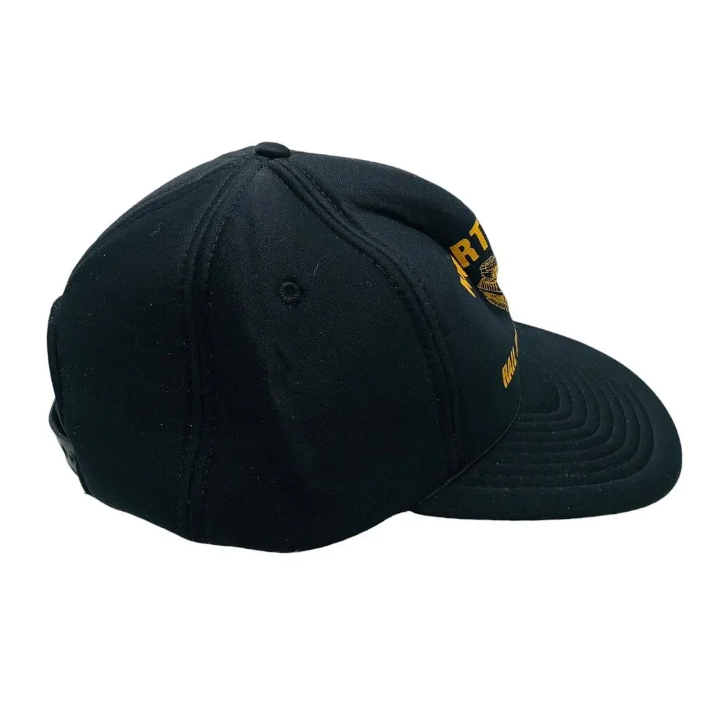 Northwest Rail Repair Snapback Trucker Hat Baseball Cap VTG Black Yellow Train
